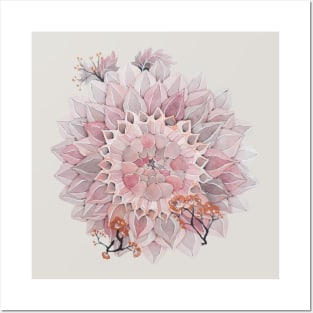 Watercolor Botanical Dahlia Posters and Art